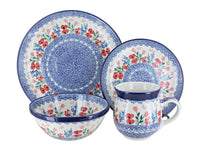 Polish Pottery Dreaming of Poppies 4 PC Place Setting - Service for 1