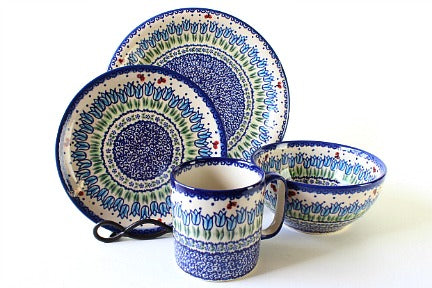 Garden Tulip 16 Piece Dinner Set Polish Pottery