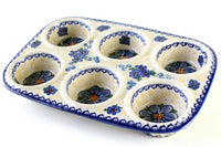 Daisy Surprise Muffin Pan Polish Pottery