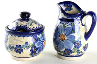 Daisy Surprise Cream & Sugar Set Polish Pottery