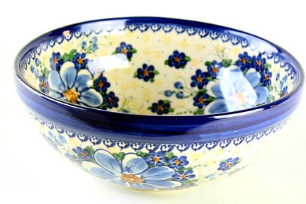 Daisy Surprise Small Serving Bowl Polish Pottery
