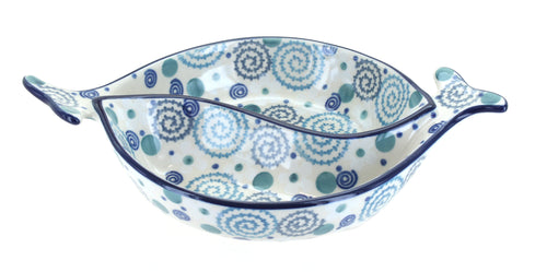 Polish Pottery Bubbles Yin-Yang Fish Dish