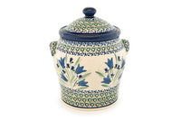 Blue Tulip Large Canister Polish Pottery