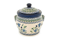 Blue Tulip Small Canister Polish Pottery