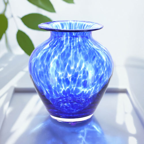 Cobalt Confetti Glass Vase Polish Pottery