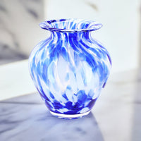 Cobalt and Opal Glass Vase Polish Pottery