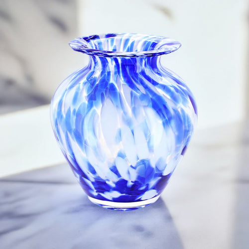 Cobalt and Opal Glass Vase Polish Pottery