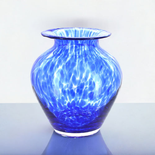 Cobalt Confetti Glass Vase Polish Pottery