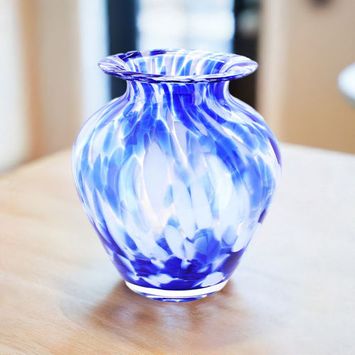 Cobalt and Opal Glass Vase Polish Pottery
