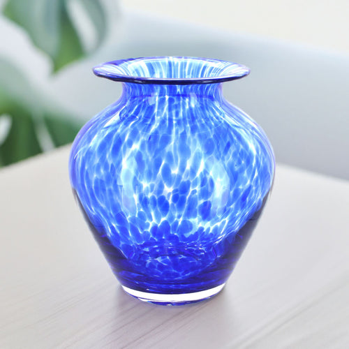 Cobalt Confetti Glass Vase Polish Pottery