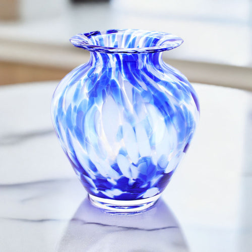 Cobalt and Opal Glass Vase Polish Pottery