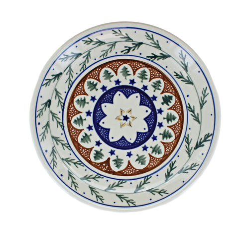 Evergreen Dessert Plate Polish Pottery