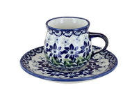 Polish Pottery Hallsey Espresso Cup & Saucer