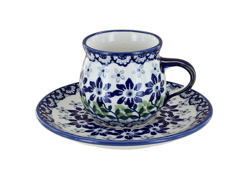 Polish Pottery Hallsey Espresso Cup & Saucer