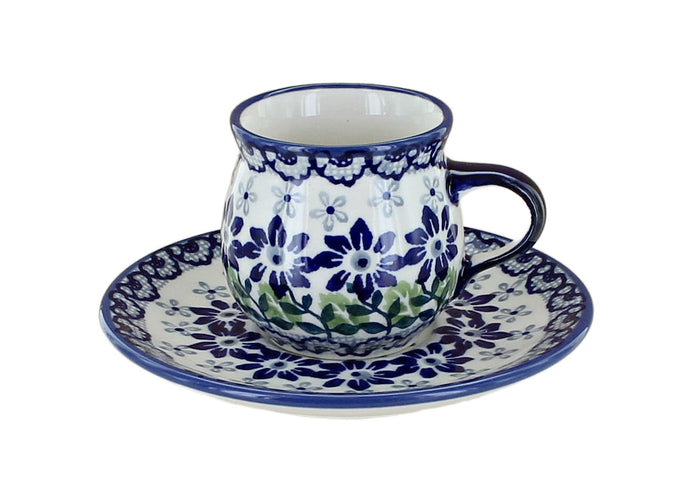 Polish Pottery Hallsey Espresso Cup & Saucer