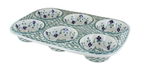 Polish Pottery Sage Floral Muffin Pan