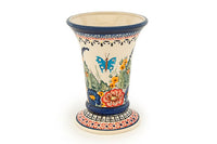 Floral Butterfly Small Vase Polish Pottery