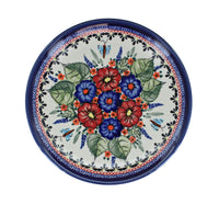 Floral Butterfly Dessert Plate Polish Pottery