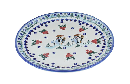 Polish Pottery Frosty Duo Dinner Plate