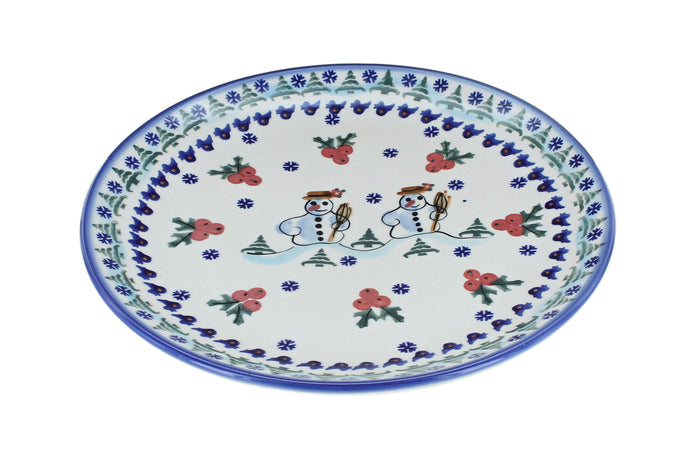 Polish Pottery Frosty Duo Dinner Plate
