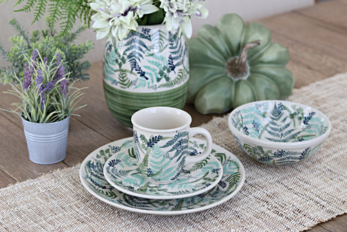 Woodland Fern 16 Piece Dinner Set Polish Pottery