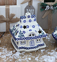 Festive Fir House Luminary Polish Pottery