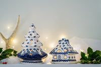 Festive Fir House Luminary Polish Pottery
