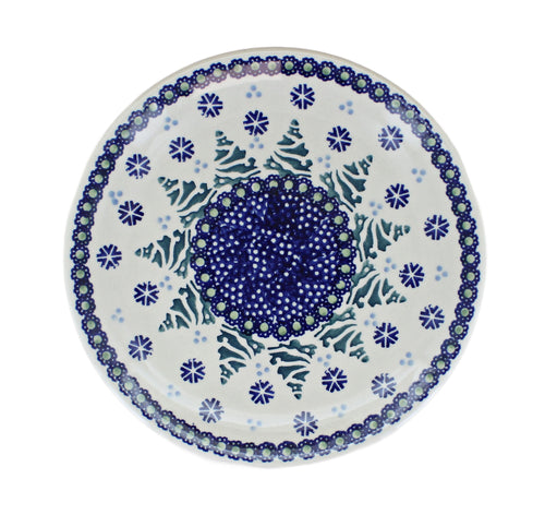 Festive Fir Dessert Plate Polish Pottery