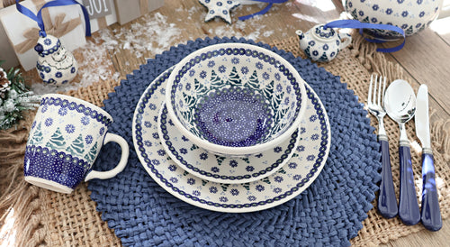 Festive Fir 4 PC Place Setting - Service for 1 Polish Pottery