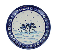 Frosty Friend Dessert Plate Polish Pottery