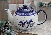 Frosty Friend Medium Teapot Polish Pottery