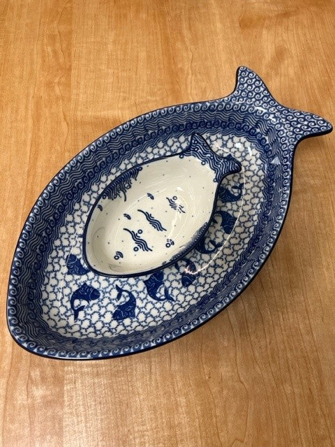 Mosaic Beach Large Fish Dish Polish Pottery