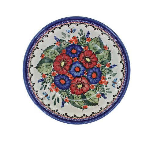 Floral Butterfly Cereal/Soup Bowl Polish Pottery