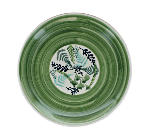Floating Fern Dessert Plate Polish Pottery