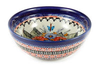 Floral Butterfly Cereal/Soup Bowl Polish Pottery