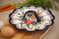 Floral Butterfly Egg Plate Polish Pottery