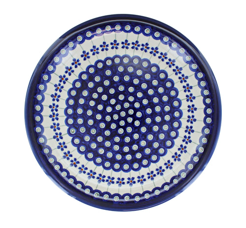 Flowering Peacock Dinner Plate Polish Pottery