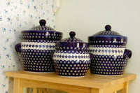 Flowering Peacock Large Container Polish Pottery