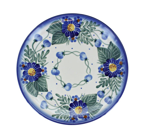 Forget Me Not Dessert Plate Polish Pottery