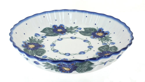 Polish Pottery Forget Me Not Pie Plate