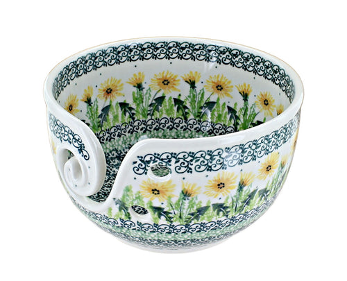 Polish Pottery Dandelion Yarn Bowl