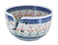 Polish Pottery Peach Posy Yarn Bowl