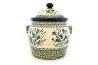 Blue Tulip Cookie Jar Polish Pottery
