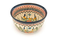 Floral Butterfly Small Mixing Bowl Polish Pottery