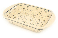Country Meadow Large Rectangular Baker with Handles Polish Pottery