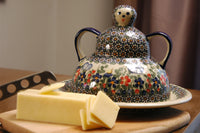 Garden Butterfly Cheese Lady Polish Pottery