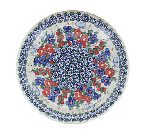 Garden Butterfly Dinner Plate Polish Pottery