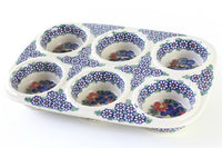 Garden Butterfly Muffin Pan Polish Pottery