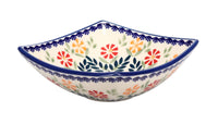 Garden Bouquet Small Square Bowl Polish Pottery