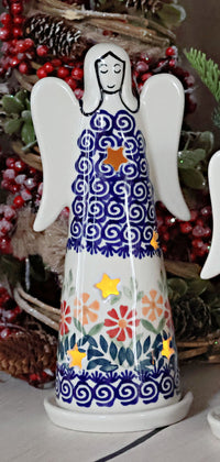 Garden Bouquet Large Angel Luminary Polish Pottery